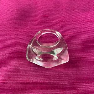 Bundle 3 for 50% off 1960s Chunky Clear Plastic Ring, About Size 6.5